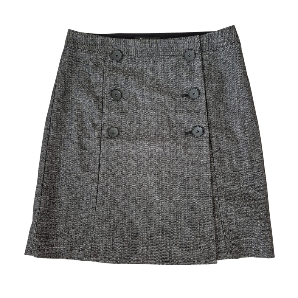 Club Monaco Gray Wool Blend Wrap Skirt Button Front